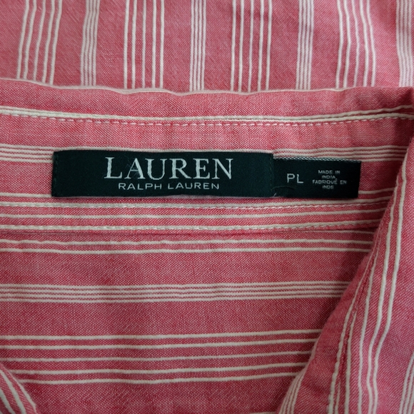 Ralph Lauren Preppy Striped Button Down Shirt Petite Large - Picture 4 of 5